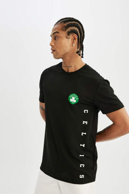 DeFactoFit Футболка стандартного кроя NBA Boston Celtics с круглым вырезом из плотной ткани с короткими рукавами фото 4