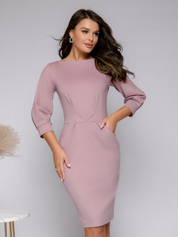 Платье розовое длины мини с пышными рукавами - 1001dress фото 4