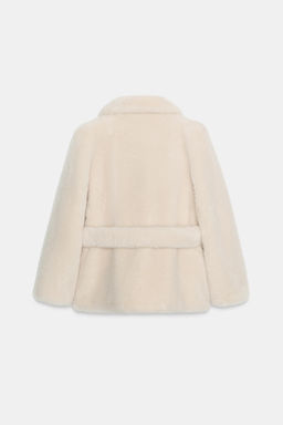 FAUX FUR BELTED COAT ZW COLLECTION - Zara фото 3