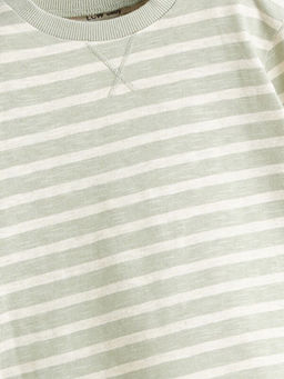 Bisiklet Yaka Bask?l? Uzun Kollu Erkek Bebek Ti??rt