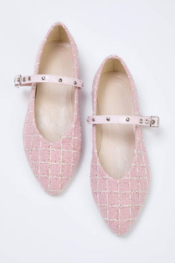 Pembe Tuvit Mary Jane Kus Gozu Bantl? Sivri Burun Kad?n Babet TAKAW26BE00004