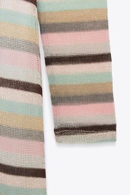 LONG METALLIC THREAD STRIPED DRESS - Zara фото 7