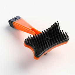 Пуходерка пластиковая Косточка с самоочисткой, 8,5 х 12,5 см, оранжевая - Пижон фото 2