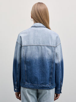 Джинсовая куртка с градиентом / Zarina  фото 5