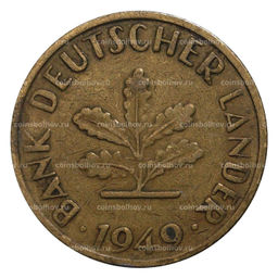 Монета 10 пфеннигов 1949 года J Германия