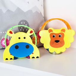 Погремушка - бубен Зверушки, виды МИКС, Крошка Я фото 4