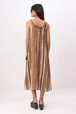 Kahverengi Desenli Deniz Kabugu Aksesuar Detayl? Dokuma Elbise TWOSS26EL00666 - Trendyolmilla фото 4