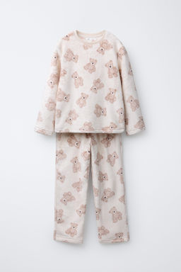 6-14 YEARS/ WARM BEAR PRINT PYJAMAS
