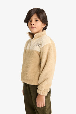 Fermuarl_ Yaka Nak__l_ Pel__ Sweatshirt Erkek _ocuk - Defacto фото 3