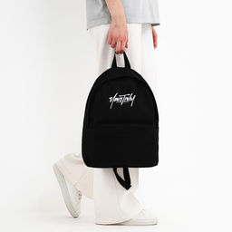 Рюкзак текстильный NAZAMOK, с карманом, 27*11*37, черный  фото 8