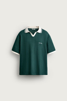POLO RELAXED FIT  ESTRUCTURA TEXTO BORDADO / Botella - Zara фото 6