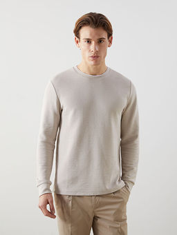 Bisiklet Yaka Uzun Kollu Erkek Sweatshirt