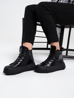 Ботинки 217.PODYUM151bl. черный / Байка