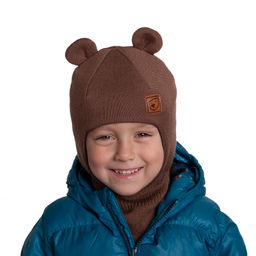 Шапка-шлем Мишка вязаный двухслойный (полушерсть) - Elfoxo фото 8