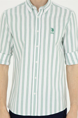 Мужская зеленая рубашка с длинным рукавом - U.s. polo assn фото 6