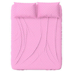 Простыня на резинке односпальная Горошек 7/1 розовый 90х200см, свесы 27см, бязь Комфорт 121г/м2, хлопок 100%, упаковка классическая ПВХ 28х41см, Домашняя мода (Россия)