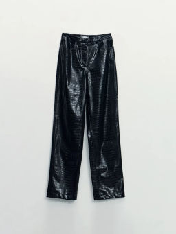 Прямые брюки из искусственной кожи / Zarina