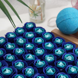 Мыльные розы бело-синие, набор 81 шт. - SB BEAUTY фото 2