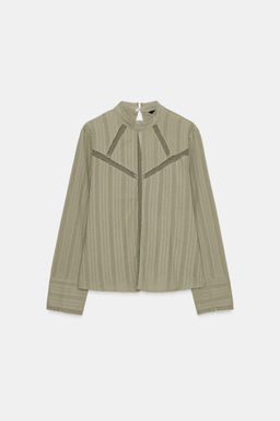 ROMANTIC LACE TRIM SHIRT - Zara фото 5