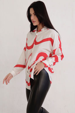 11232 Рубашка белая с красным принтом - Martichelli фото 3