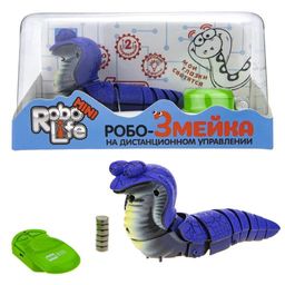 1TOY RoboLife Игрушка Робо-Змейка на ИК (синяя) (3хAG13 входят в компл), 
ИК-пульт (3хAG13 входят в компл).коробка 17*8,5*9