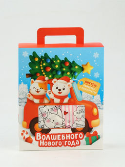 Сладкий детский подарок Волшебного нового года: набор конфет 500 гр. с пиксельным конструктором в коробке