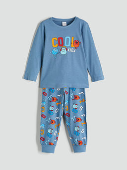 Bisiklet Yaka Bask?l? Erkek ?ocuk Pijama Alt