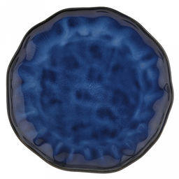 "Тихий океан" Тарелка мелкая керамическая д225мм, h25мм, асимметричная форма, синий (Китай)
