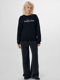 Теплый свитшот женский черный с начесом