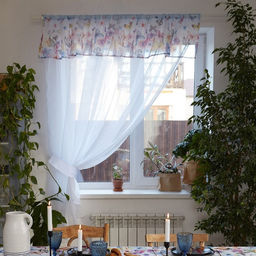 Тюль с подхватом и ламбрекеном Бабочки 250х200см, 100% п/э, вуаль