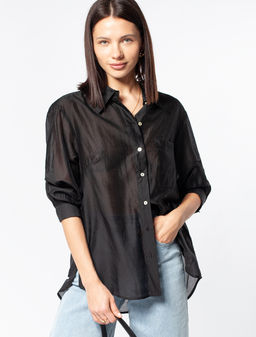 VILATTE / Блузка из полупрозрачного лиоцелла с натуральным шелком  фото 14