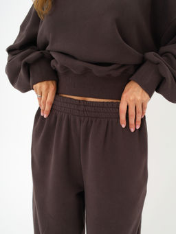 Палаццо женские с эффектом велюра, шоколад - Inzibe фото 4