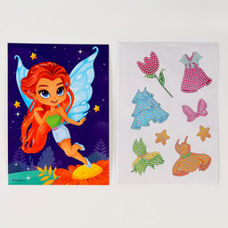 Алмазная мозаика с частичным заполнением для детей. Наряди персонажа Фея