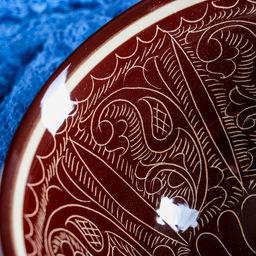 Коса Риштанская Керамика Узоры, 18 см, большая, коричневая - Шафран фото 4