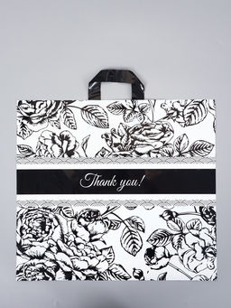 Цена за 50 шт. Пакет с петлевой ручкой "Растения" 50 х 45 х 8 см, 60 мкм