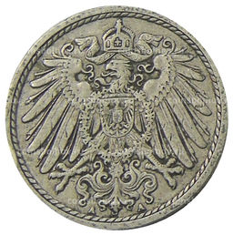 Монета 5 пфеннигов 1912 года A Германия