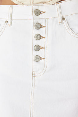 TRENDYOLMILLA Mavi Onden Dugmeli Y?rtmacl? Midi Denim Etek TWOAW24ET00063 фото 5