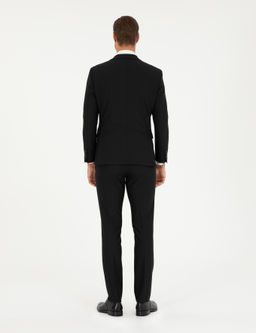 Siyah Slim Fit Yelekli Tak_m Elbise