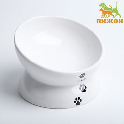 Миска керамическая Феншуй 150 мл 13 x 9 cм, белая с чёрными лапками