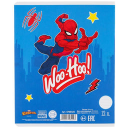 Цена за 10 шт. Тетрадь 12 листов, линейка, Человек-паук 5 видов МИКС - Marvel фото 8