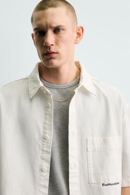 CAMISA RELAXED FIT ESTAMPADO GOLF / Blanco - Zara фото 7