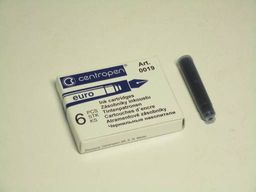 Цена за 2 шт. Картриджи для перьевой ручки синие, набор из 6шт. (Centropen, 0019/0601)