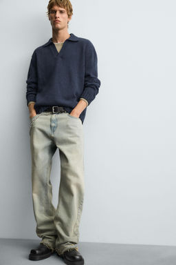 DISTRESSED KNIT POLO SHIRT - Zara фото 6