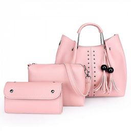 854-1 роз Комплект сумок женский (32х25х15)