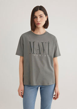 Mavi Logo Bask?l? Gri Tisort  фото 4