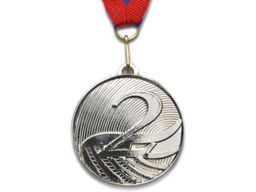 Медаль спортивная с лентой 2 место d - 5 см :5200-14