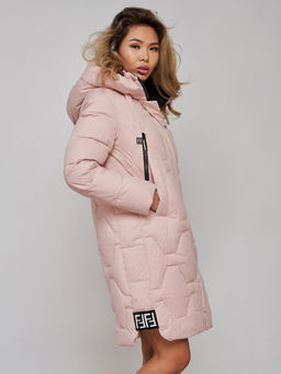 Пальто утепленное молодежное зимнее женское розового цвета 589899R - RoccaManer фото 10
