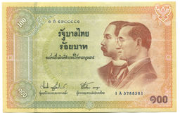 Банкнота 100 бат 2002 года Таиланд  100 лет с момента выпуска банкнот Таиланда