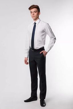 Брюки для мальчика, полуприлегающий (синий) БД-133 - Бостон фото 3