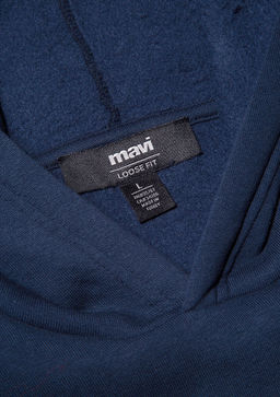 Kapusonlu Lacivert Basic Sweatshirt - Mavi фото 6